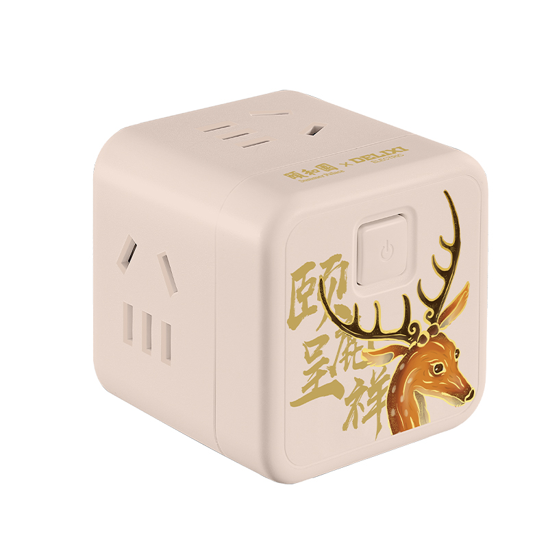 德力西（DELIXI）X颐和园联名灵感魔方排插 CD98H-CK4X/B YHY 只 粉色